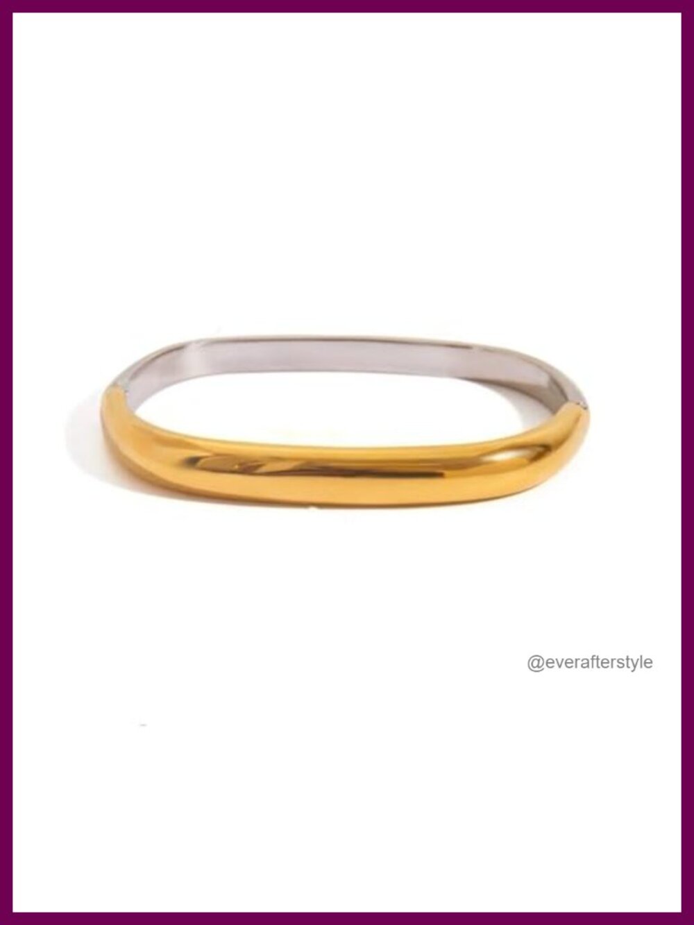 Wavy Hinged Bangle Bracelet Stainless Steel Gold Plated